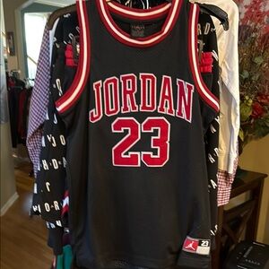 Jordan Black and Red 23 Jersey